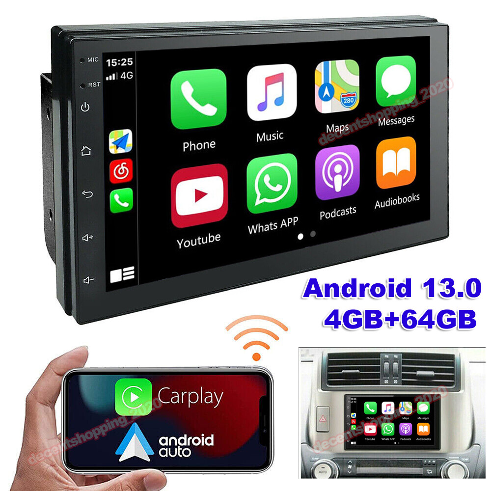 4+64GB CarPlay Double 2Din Car Stereo Radio GPS Android 13 7″ Touch Screen Unit