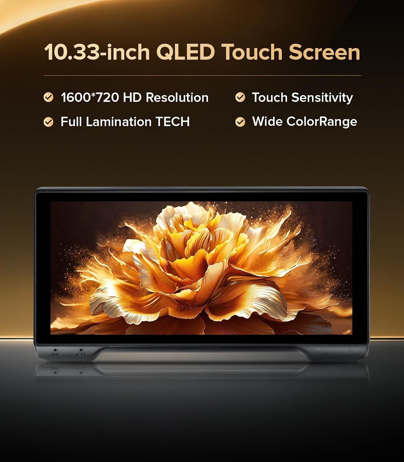 10.33″ QLED Radio for Ford F150/F250/F350, 4+64GB, Read for Compatible Years