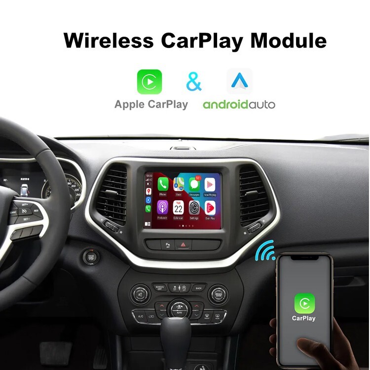 Wirelss carplay For Jeep Grand Cherokee Liberty 14-22 Compass 17-21 Dodge RAM 14