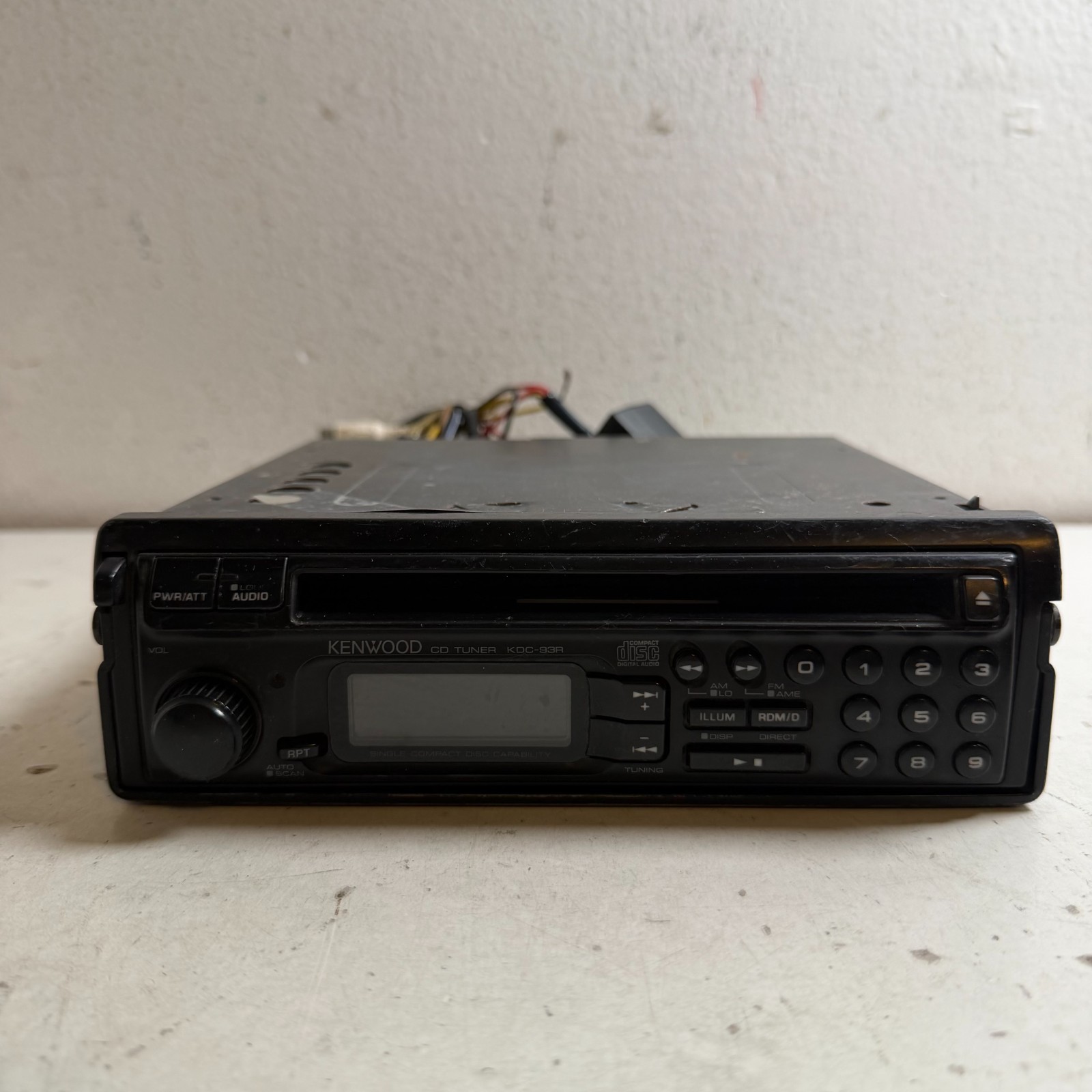 Kenwood KDC-93R Black Wired Compact AM/FM Radio In-Dash Digital CD Player