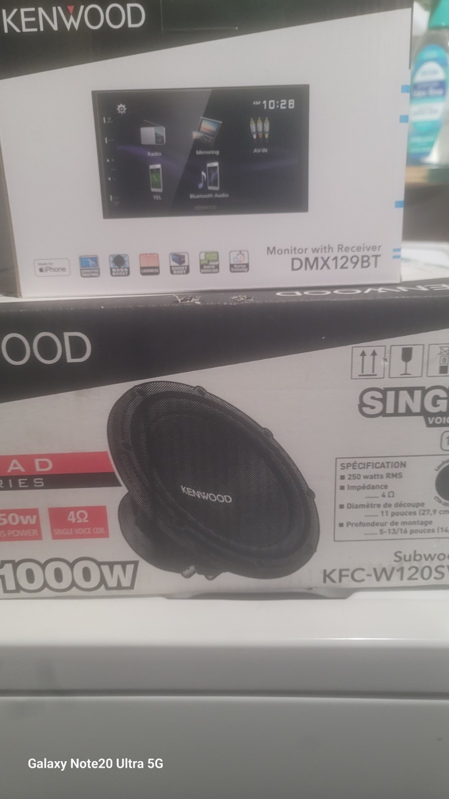 Kenwood Bundle DMX129BT 6.8 LCD Touchscreen Ml Car Stereo +subwoofer Kfc-w120svc