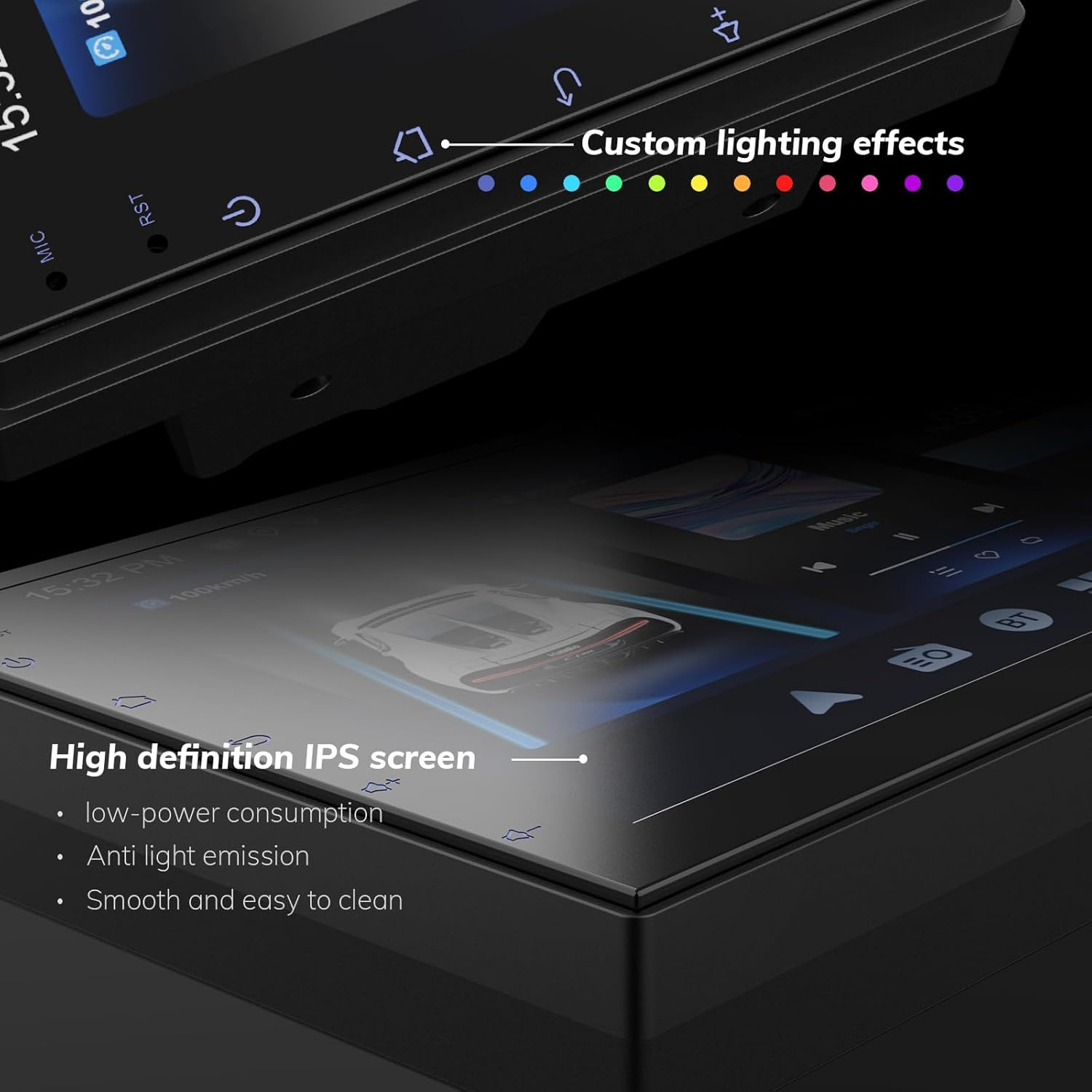Double Din Wireless Carplay Screen for Car, 7″ HD Touchscreen with Apple Carplay