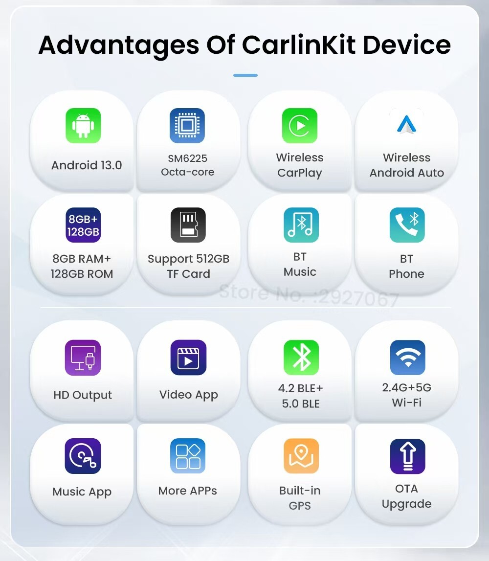 Carlinkit 3in1 Wireless CarPlay AI Box HDMI Adapter Auto Bluetooth WIFI Android