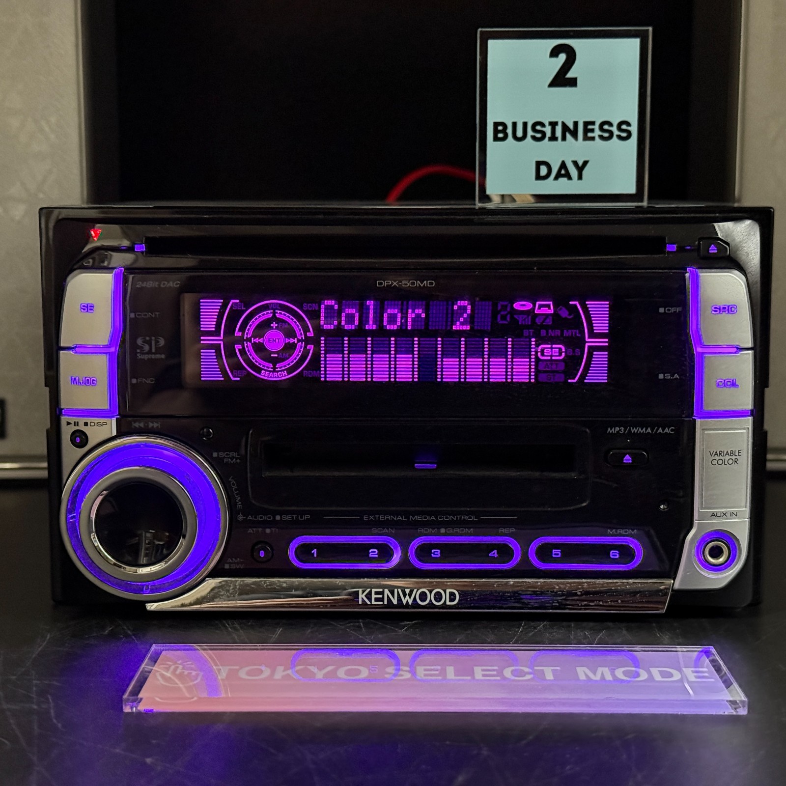 Kenwood DPX-50MD 2DIN CD MD Player Car Stereo Added Bluetooth JDM Tested Stock