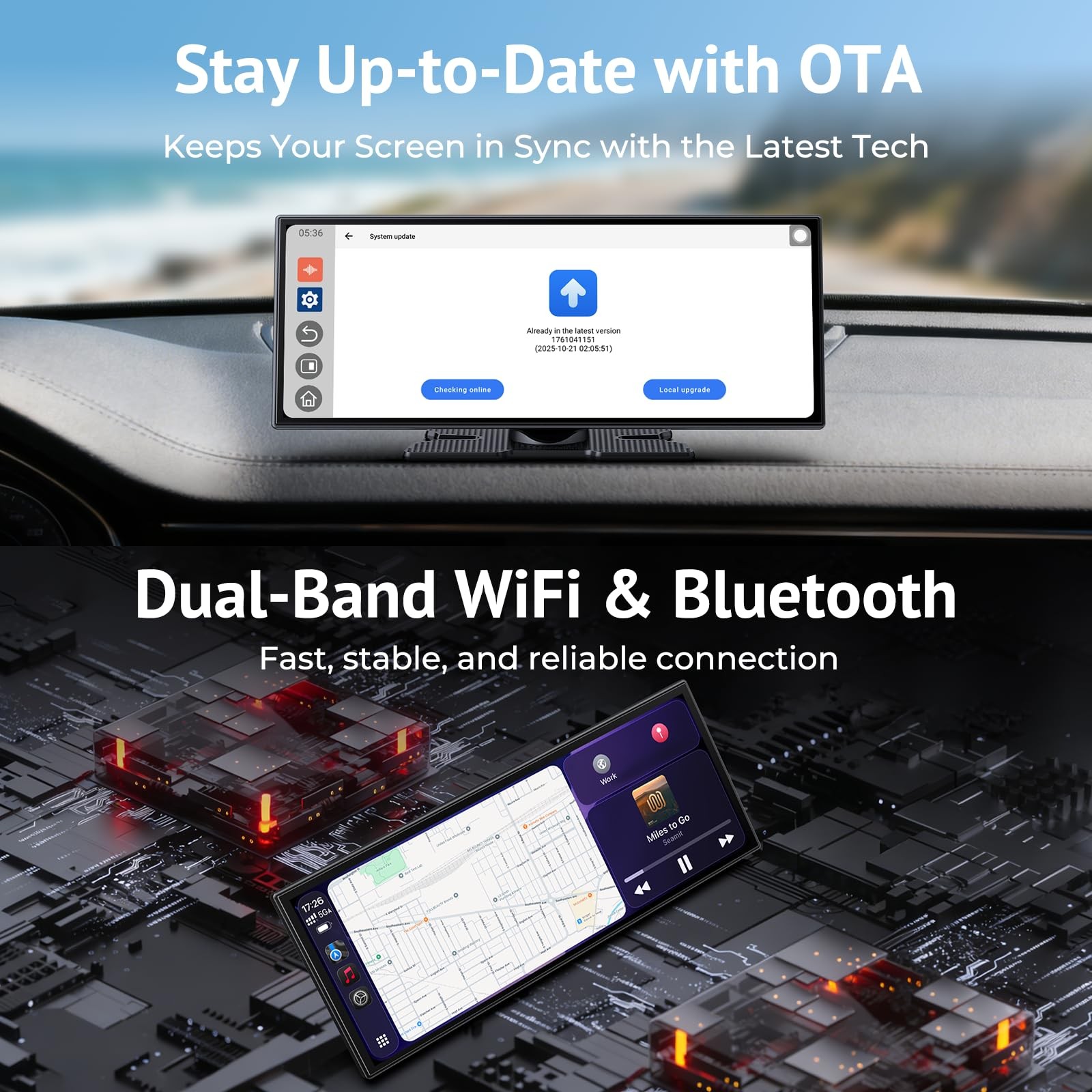 11.26″ CarPlay Screen for Car, Built-in N-etflix/YouTube/TikTok, Car Stereo f…