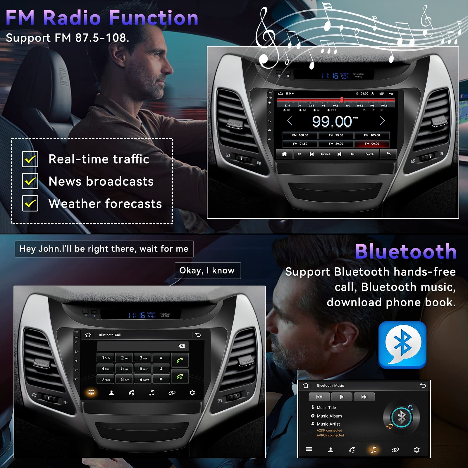 Sixtop Hifi Audio 264G Android Car Stereo For Hyundai Elantra 2014-2016