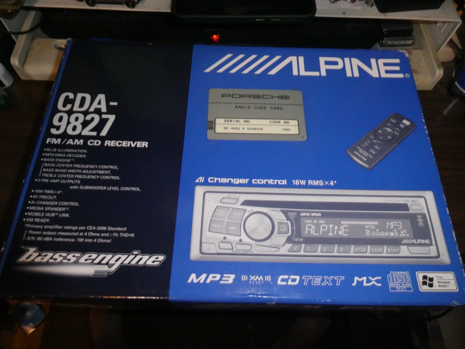 Alpine CDA-9827 CD Player In Dash Receiver ORIGINAL BOX ONLY