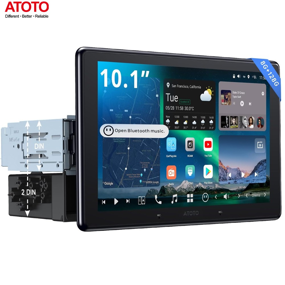 ATOTO X10 10″ Android in-Dash Navigation Car Radio GPS GenAI Golden Hour Alert