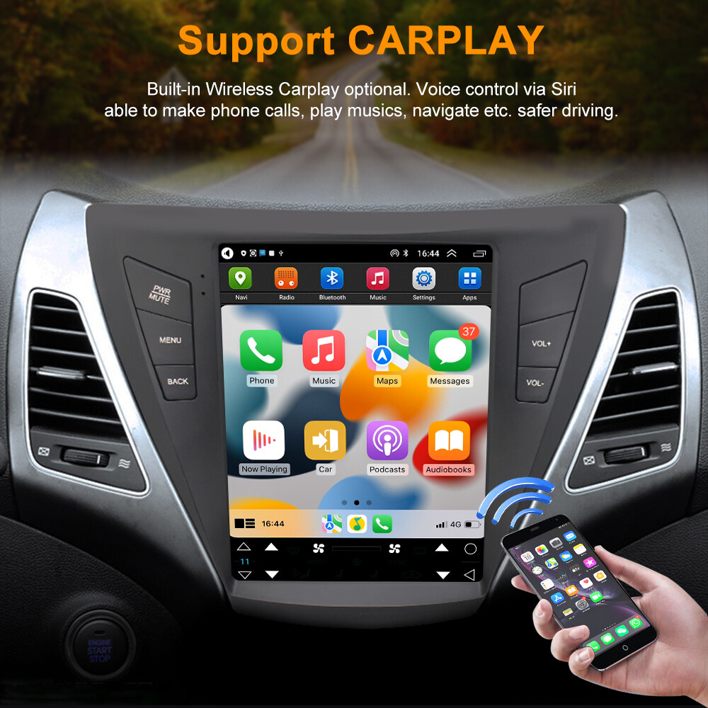 128GB Tesla Style Car Radio Multimedia Stereo For Hyundai Elantra 2011-2012 GPS