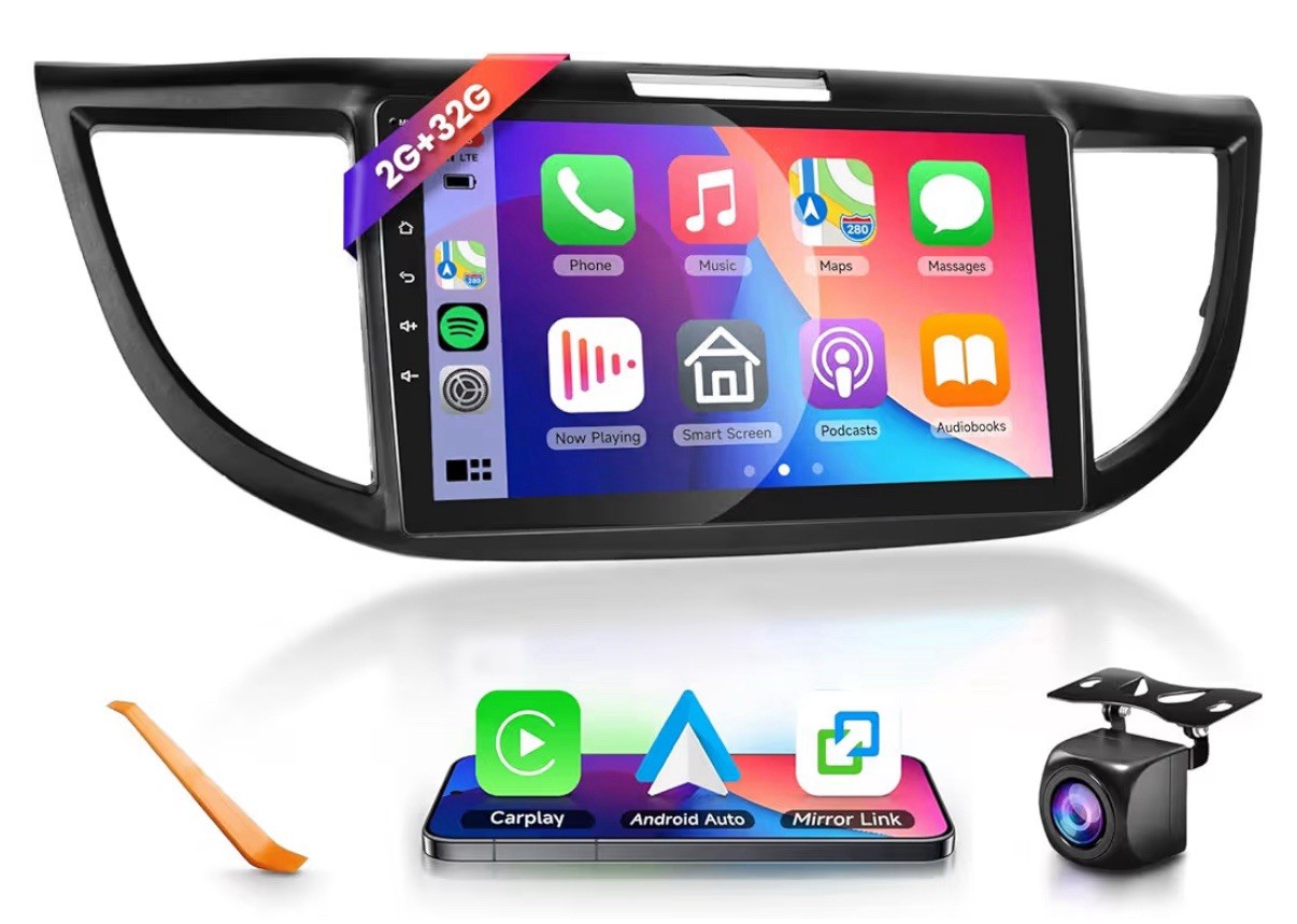 Podofo Car Radio for Honda CRV 2012-2016 Wireless Apple CarPlay 9” Touchscreen