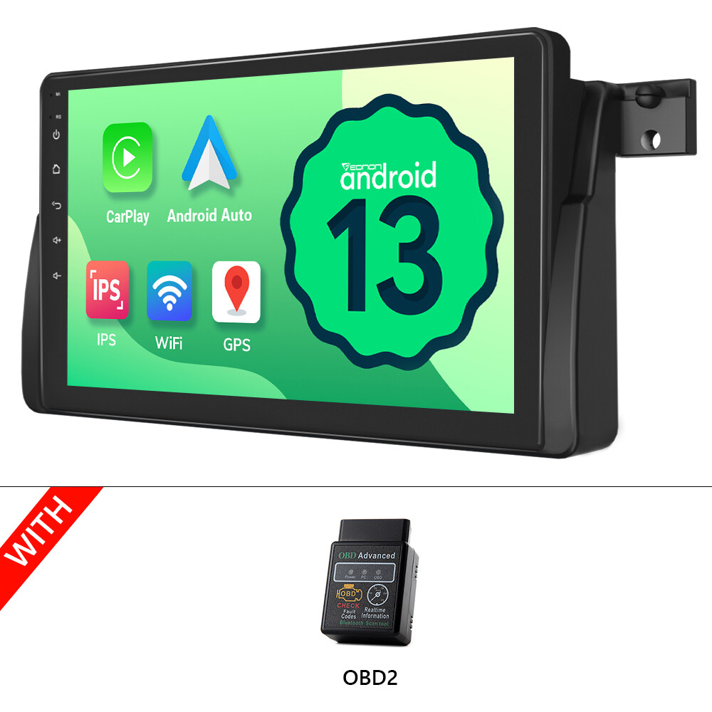 OBD+Android 13 Head Unit Car Radio GPS SAT Navi Apple CarPlay For BMW 3er E46 M3