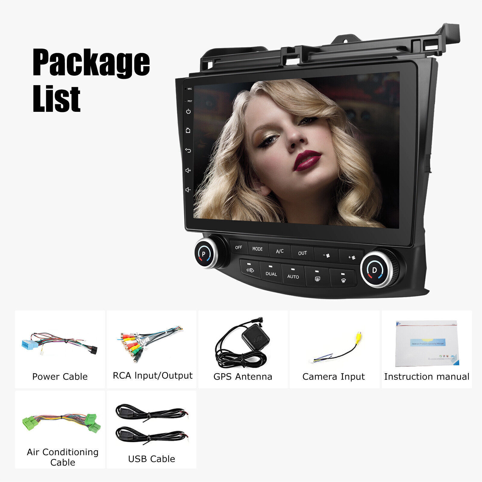 10″ For Honda Accord 7th 2003-2007 CarPlay Car Stereo Radio GPS Wifi Android 13