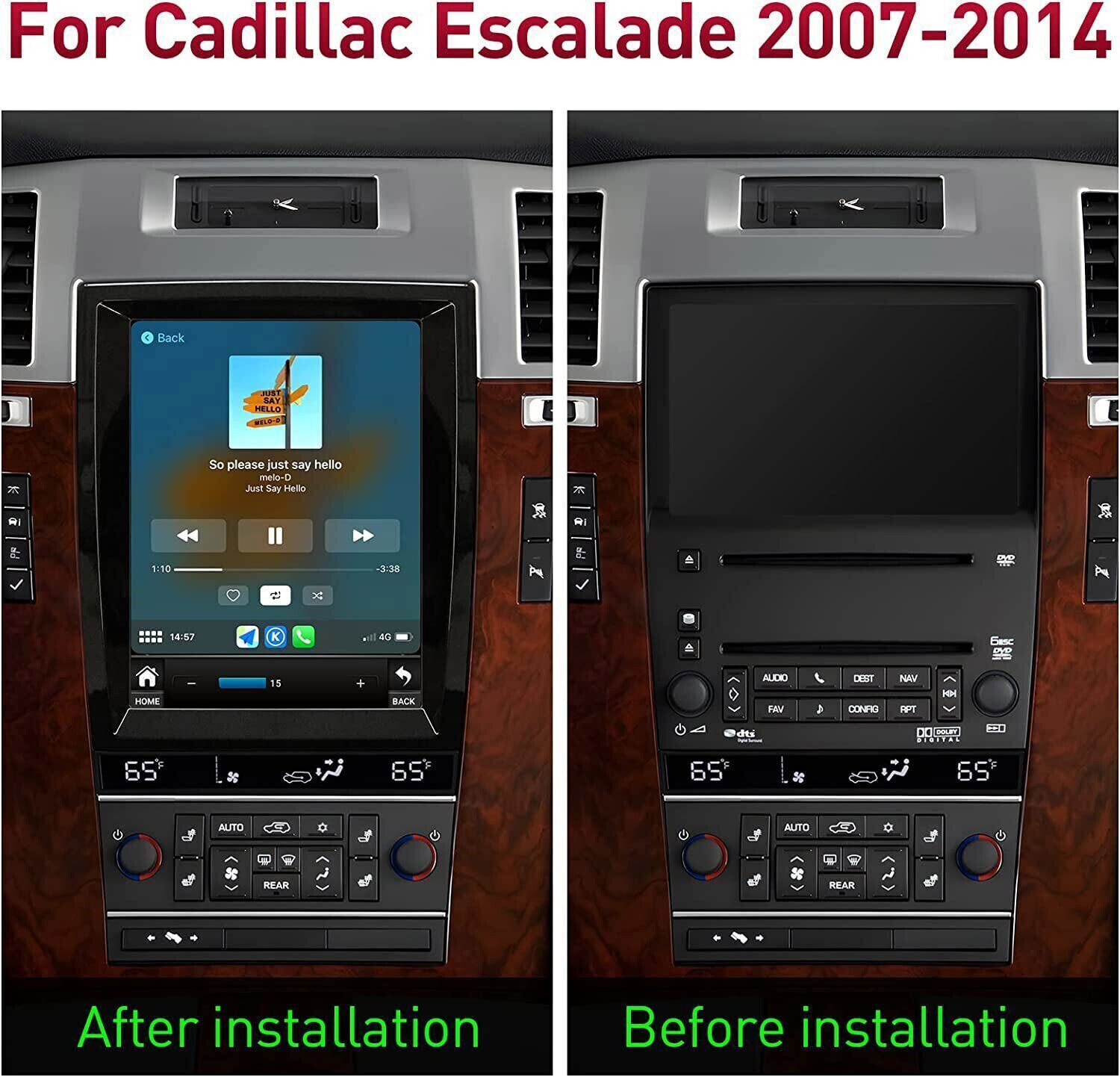 9.7″ For Cadillac Escalade 07-14 Car Radio Stereo GPS Navi Carplay Camera BT 64G