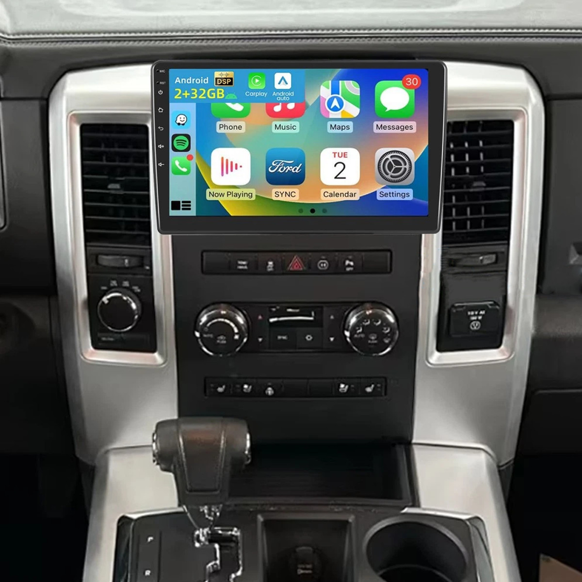 For 2009-2012 RAM Trucks 10.1″ QLED Android 13 Carplay Car Stereo Radio GPS Navi
