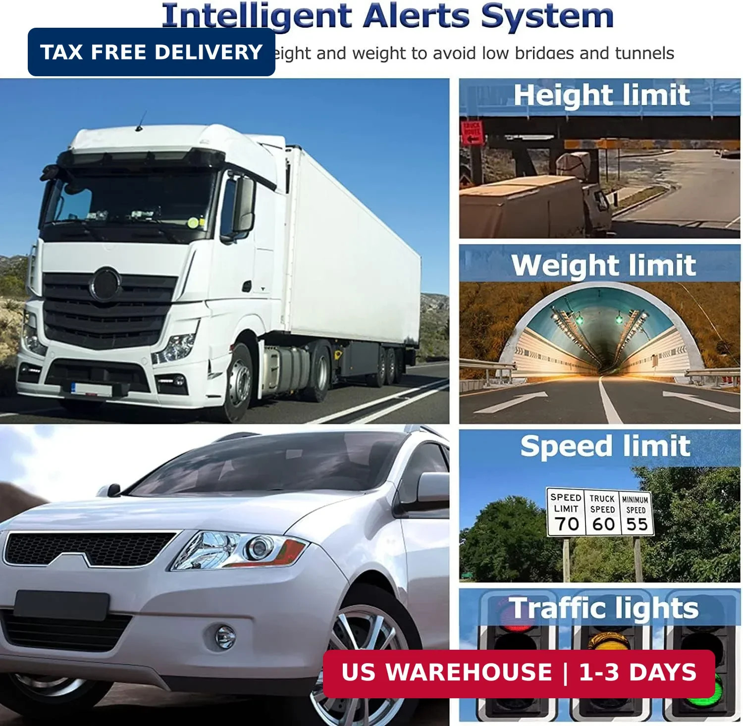 GPS Navigator for Car Truck RV, Latest 2025 Map, 7 inch Touch Screen Real Voice