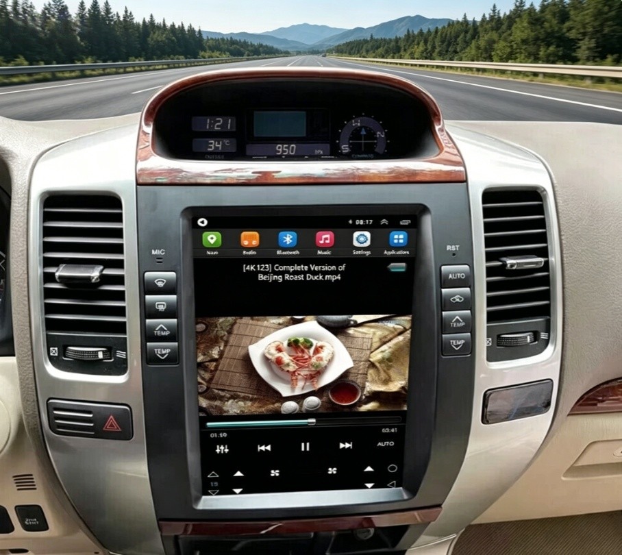 10.4” Tesla Screen Car Radio Android For 02-09 Toyota Land Cruiser Prado 120