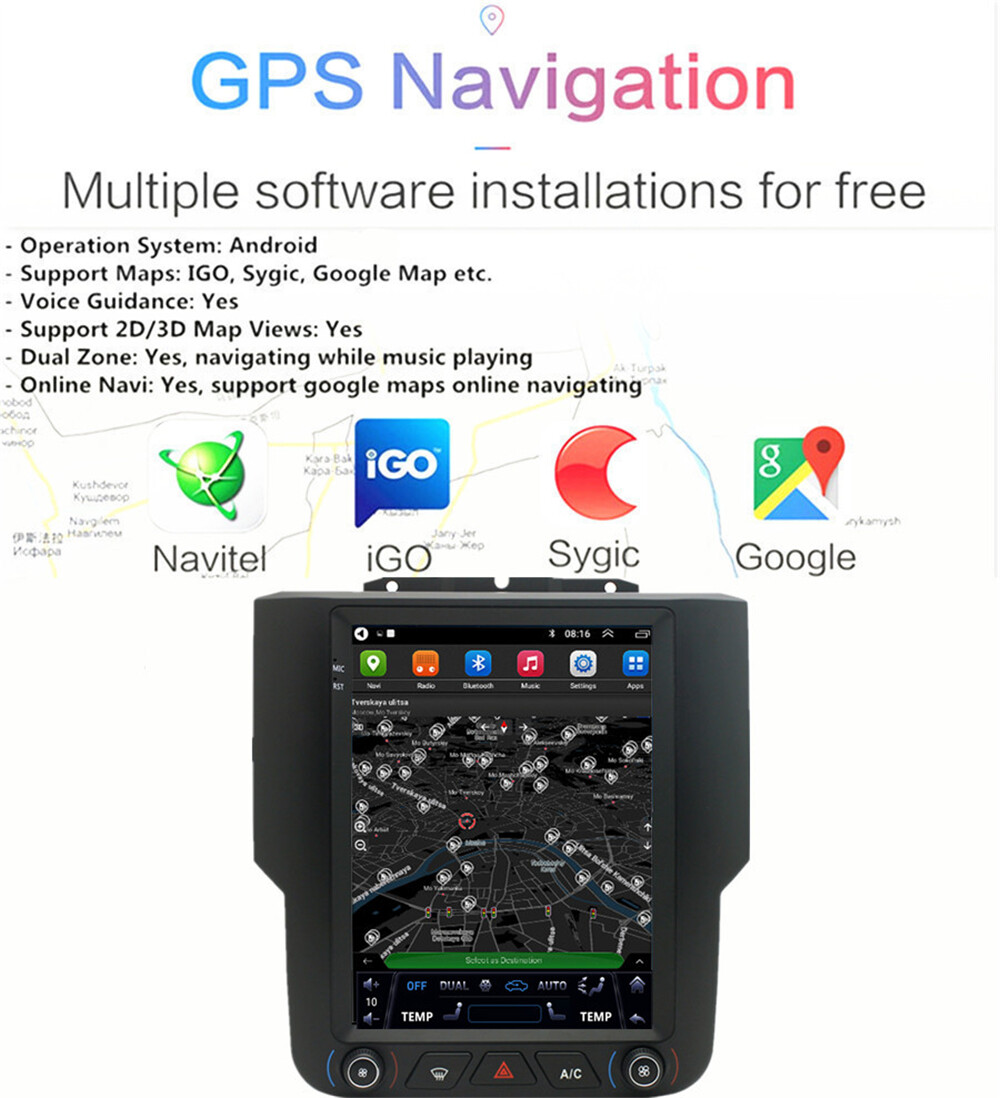 9.7”Android13 4+64G Car Stereo Radio Navi GPS For Dodge RAM 1500 2500 3500 4500
