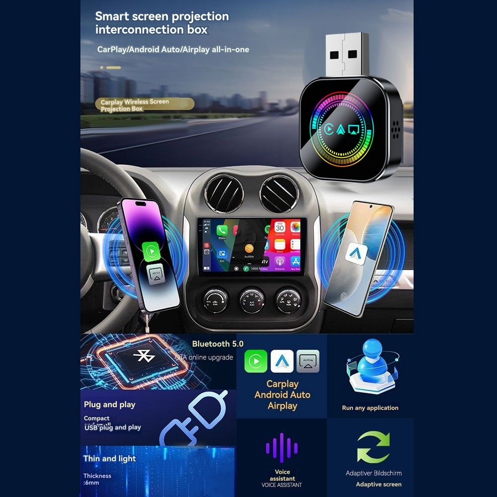 3 In1 Carplay Adapter Carplay Airplay Android Auto USB Dongle
