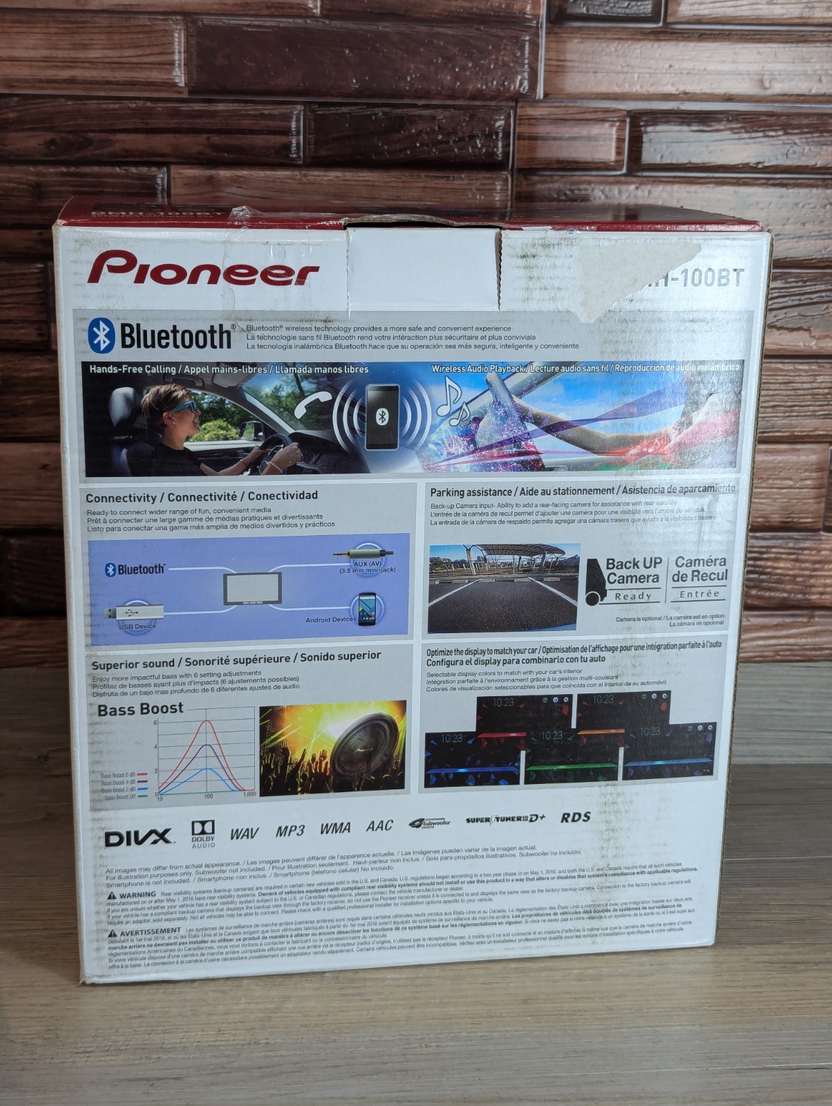 Pioneer DMH-100BT Bluetooth Car Digital Media Receiver 6.2 Inch WVGA Display