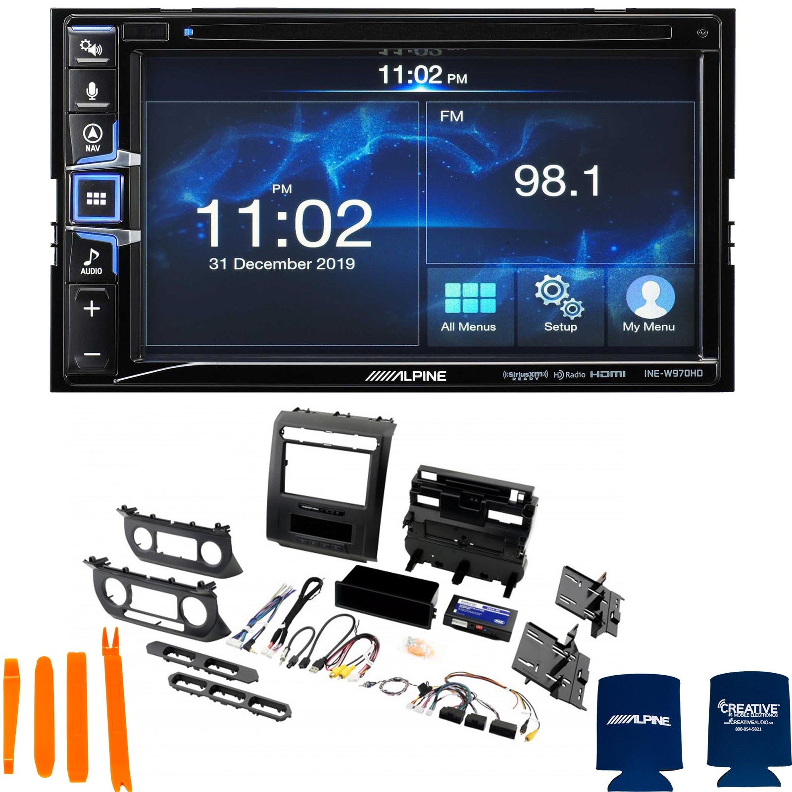 Alpine Bundle 6.5″ Nav with PAC RPK4-FD2101 2015 Ford Truck with8″ Screen Kit