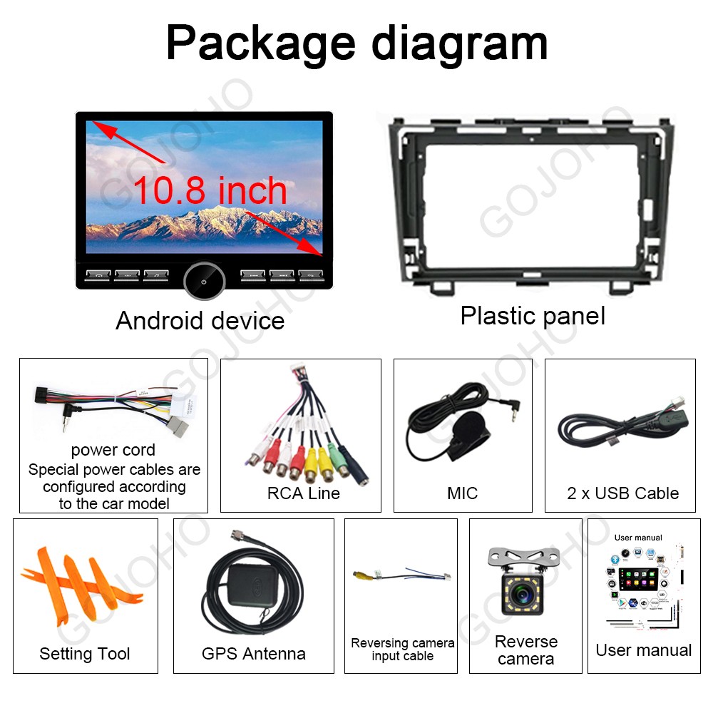 For Honda CRV 2007-2011 Caro Radio 64G Stere Navi WiFi Wireless Carplay GPS+Cam