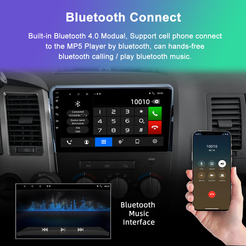 For Toyota Tundra 07-2013 Sequoia 2008-2019 Car Stereo GPS NAV Radio BT Android