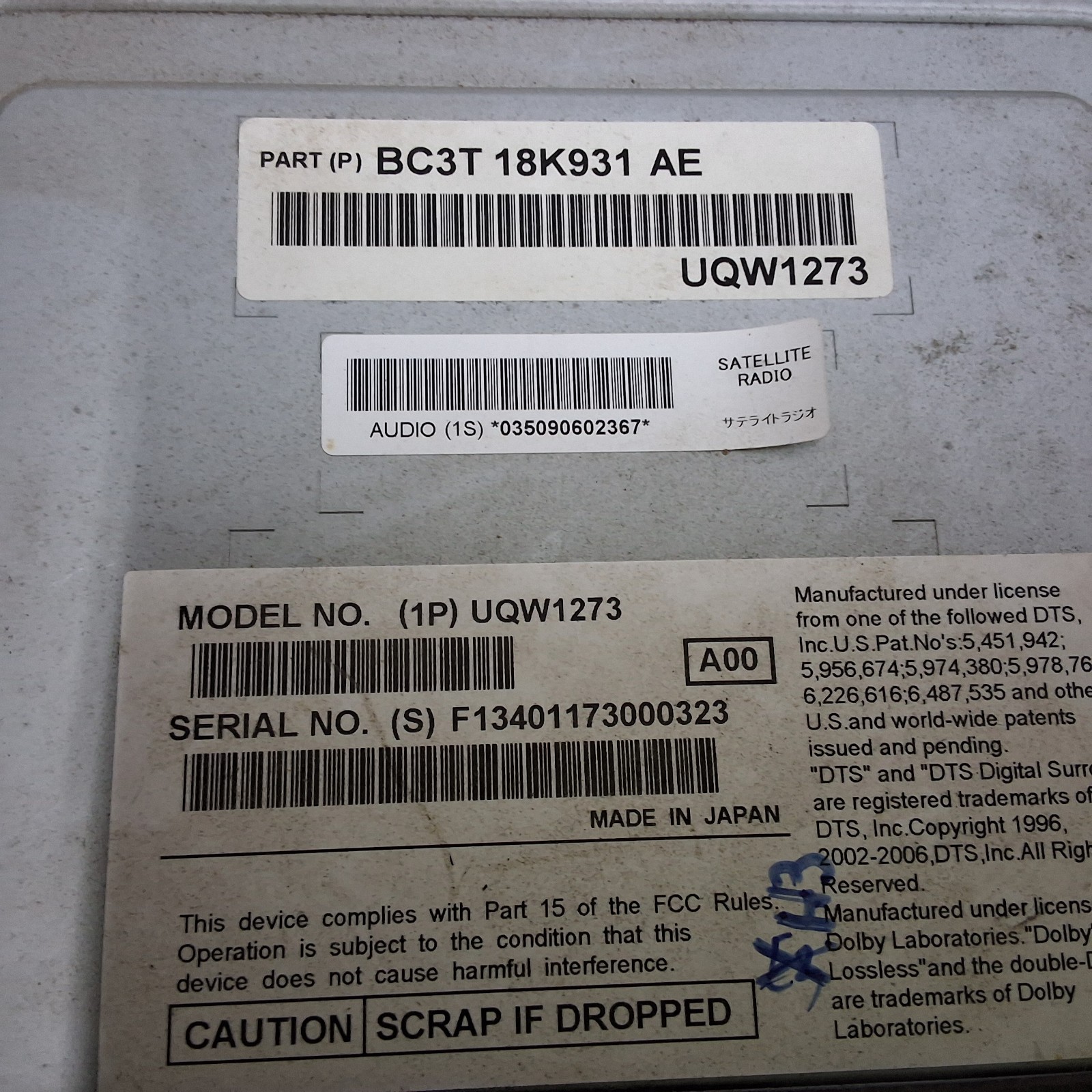 11 12 Ford f250 F350 AM/FM CD navigation radio BC3T-18K931-AE AA THRU AE