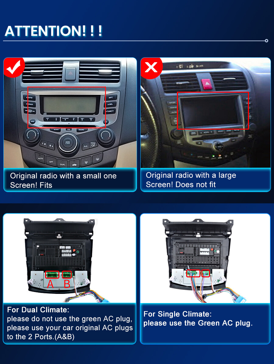Easy Installation CarplayAndroid Car Stereo Radio For Honda Accord 7 2003-2007
