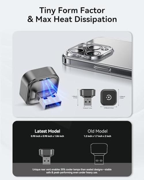 2026 2-in-1 Wireless CarPlay & Android Auto Adapter, Ultra Mini Spedal CL322M
