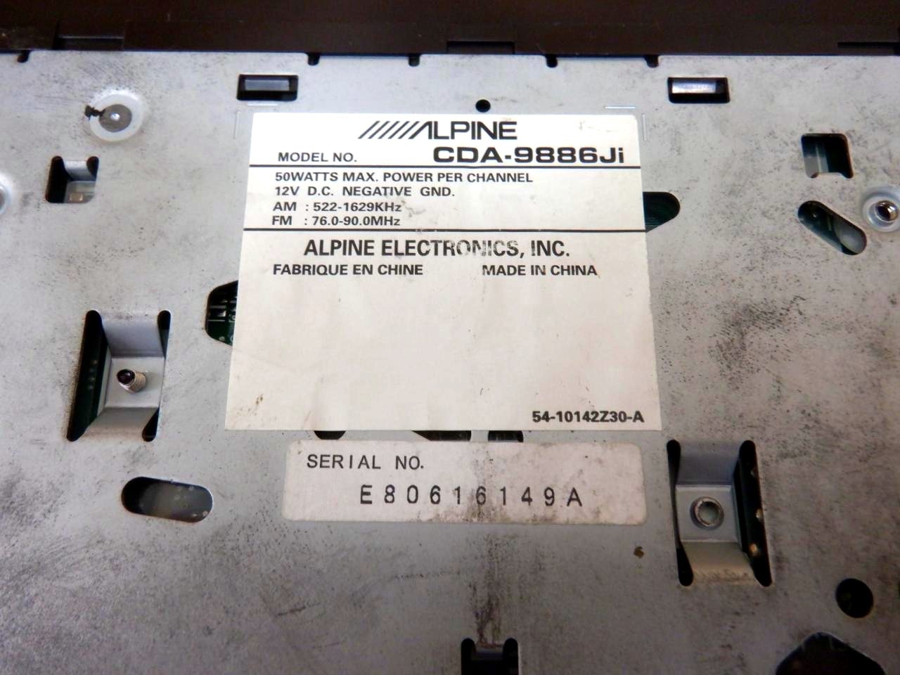 ALPINE CDA-9886JI Car Stereo Receiver Tested Working w/ Manual, Harness Japan