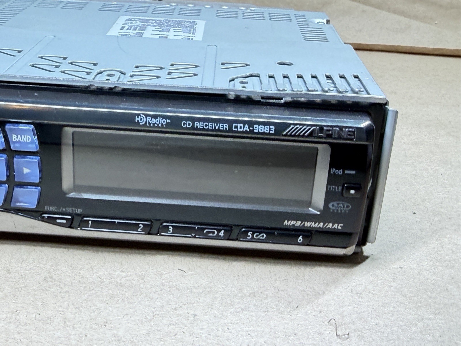 Alpine Car Radio CD MP3 WMA AAC HD Sat Ai-NET Ready CDA-9883 *Missing Knob*