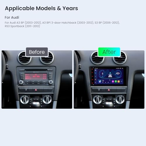 Android 14 Car Stereo for Audi A3 S3 RS3, 8 Inch IPS Touch Screen Car Radio