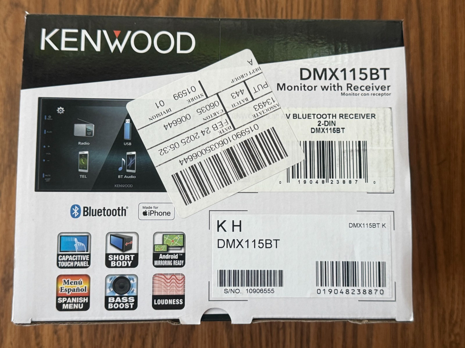 Kenwood Bluetooth Digital Media Receiver In Dash w/ 6.8″ Monitor DMX115BT iPhone