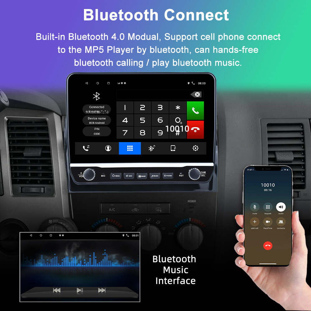2+64G Android13 Car Stereo GPS Head Unit Carplay Radio For Toyota Tundra Sequoia