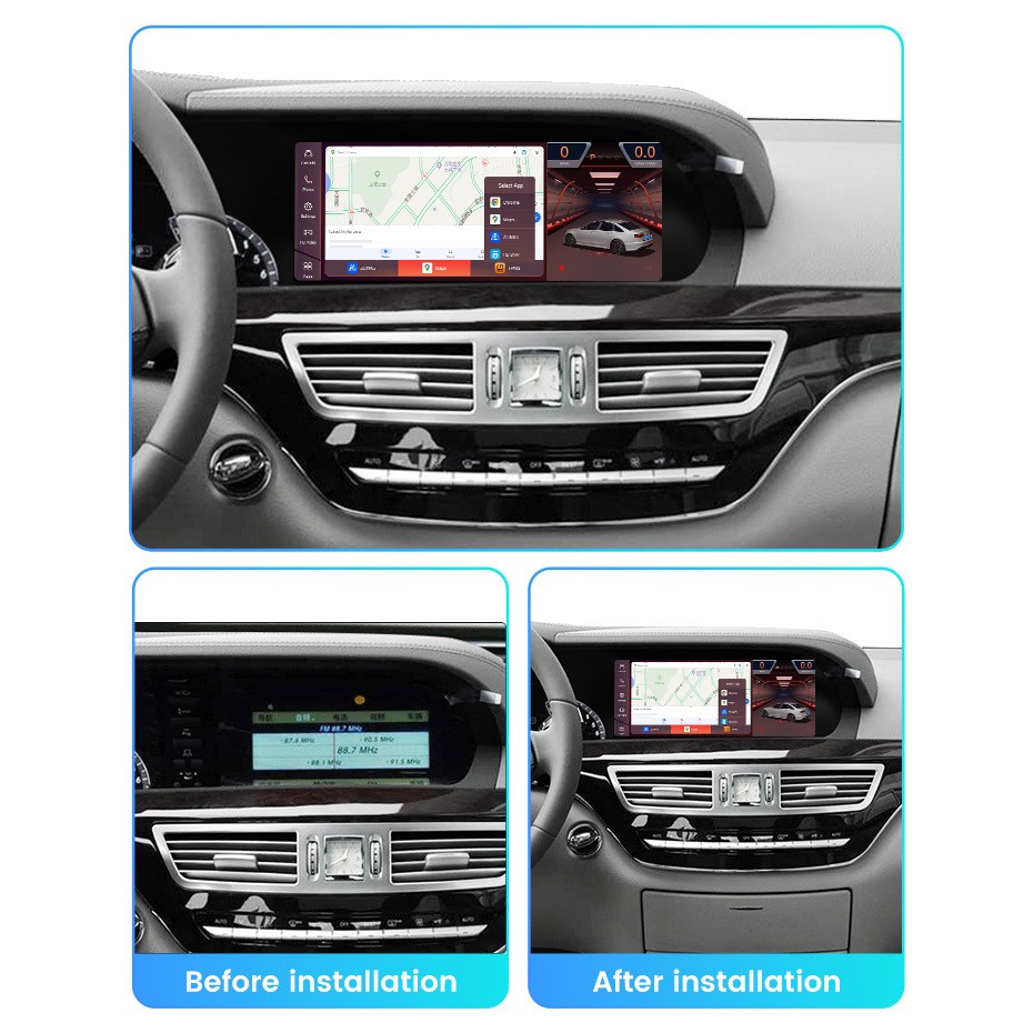 10.25” Car Display Android Stereo CarPlay For Mercedes Benz S Class W221 NTG3.0