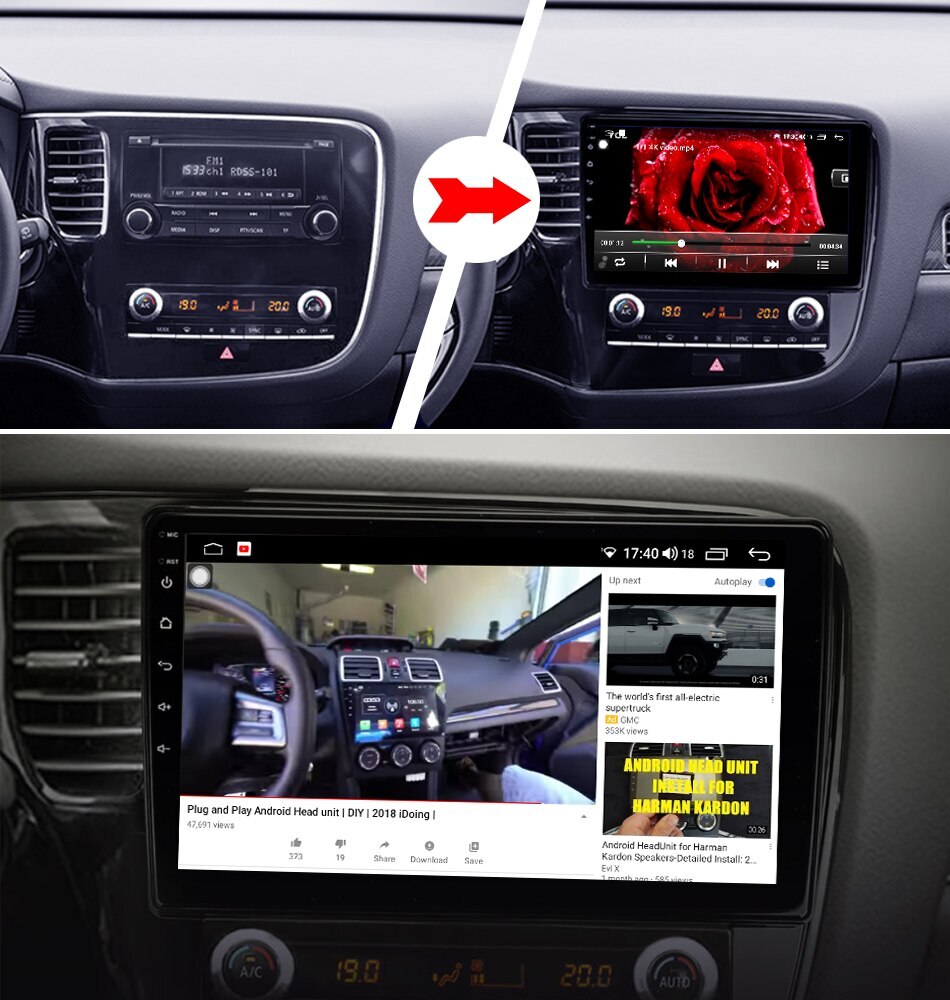 For Mitsubishi Outlander 2018-21 Apple Carplay Car Radio Android Navi GPS Player