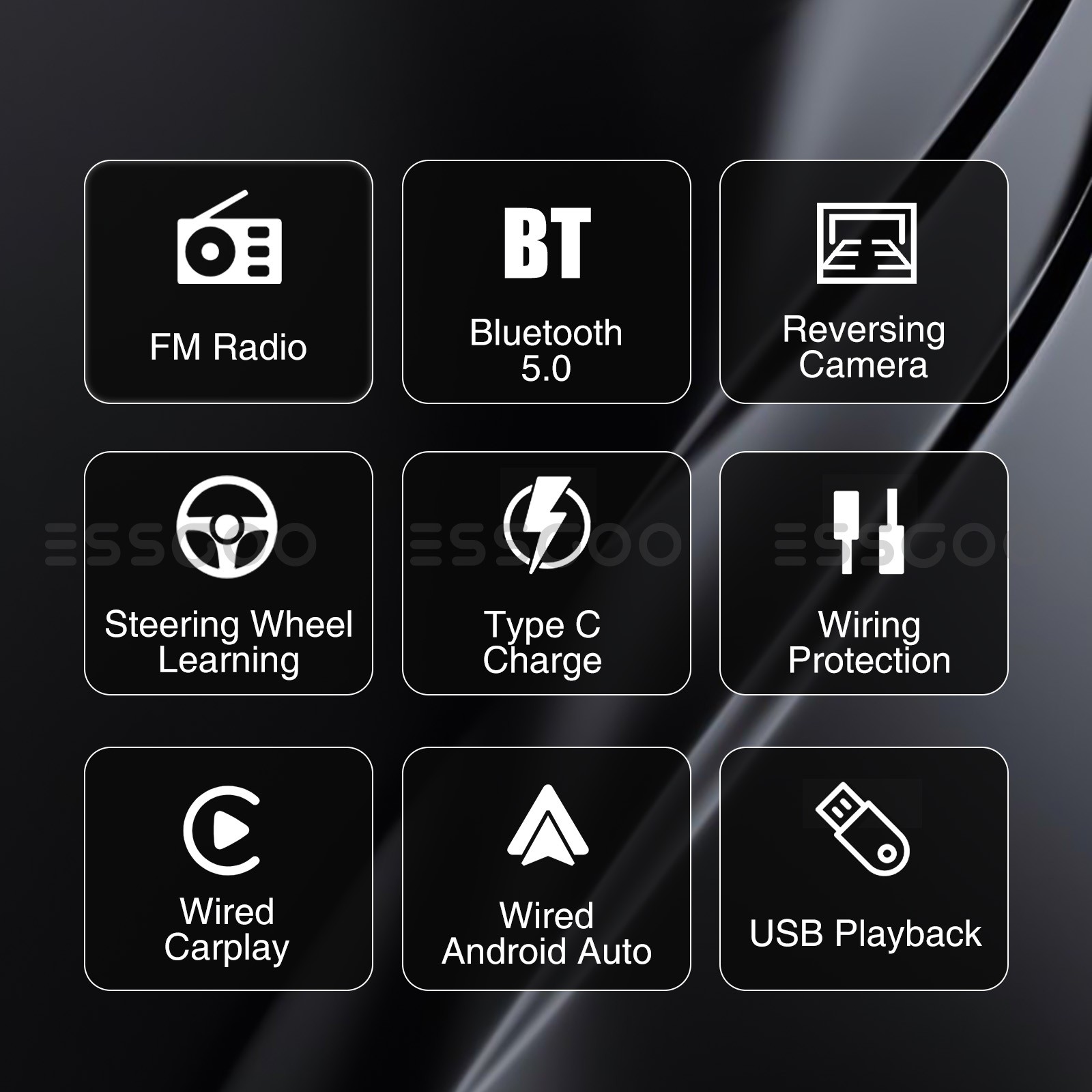 6.36″ Single Din Car Stereo Wireless CarPlay Android Auto Radio Bluetooth MP5 FM