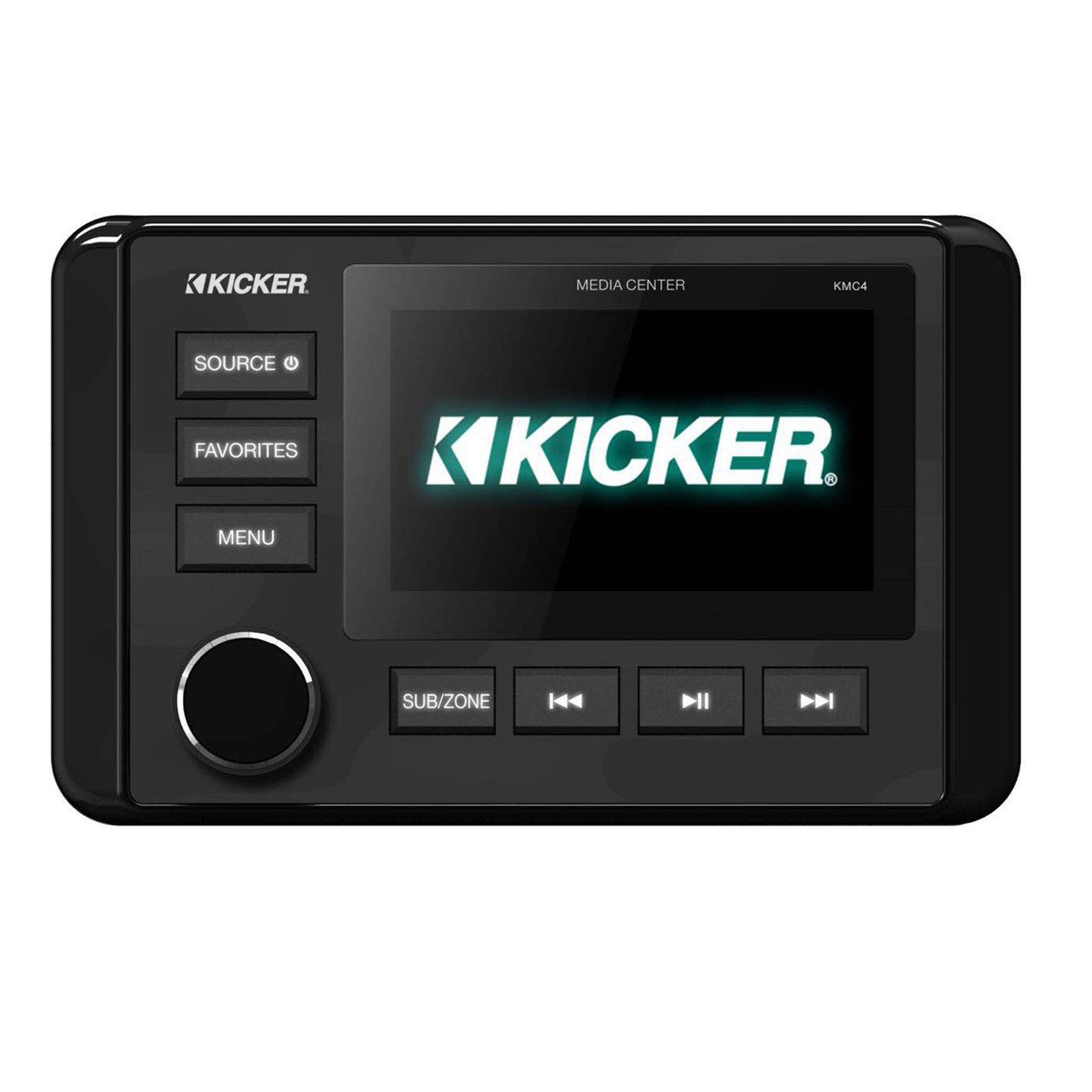 Kicker KMC4 Marine Radio With Stinger SEADASH3W 3″ Kit -White SMRAUXUSB3 Usb/Aux