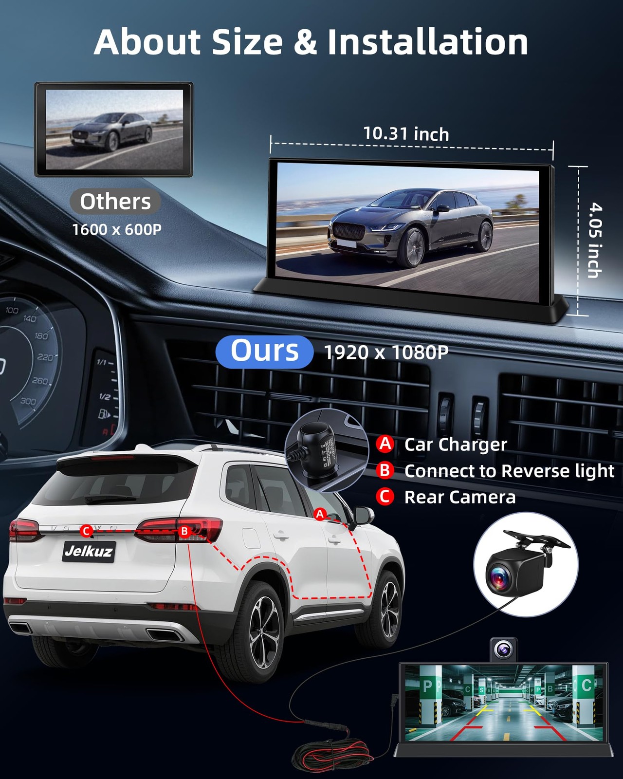 11.26” 4K Carplay Screen for Car Max 2026 with 350° Rotatable Lens Wireless …