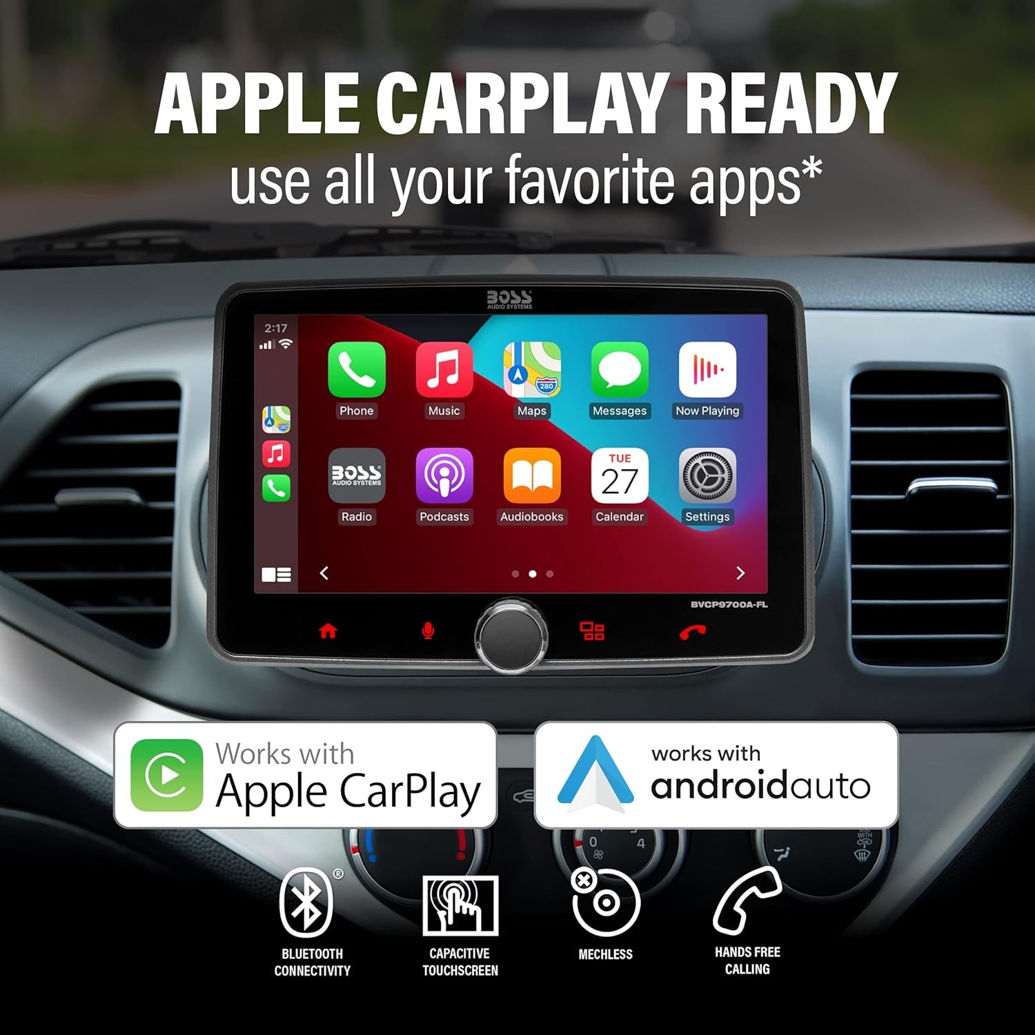 BOSS BVCP9700A-CFL 7″ Touchscreen Car Stereo w/ Apple CarPlay, Android Auto & BT