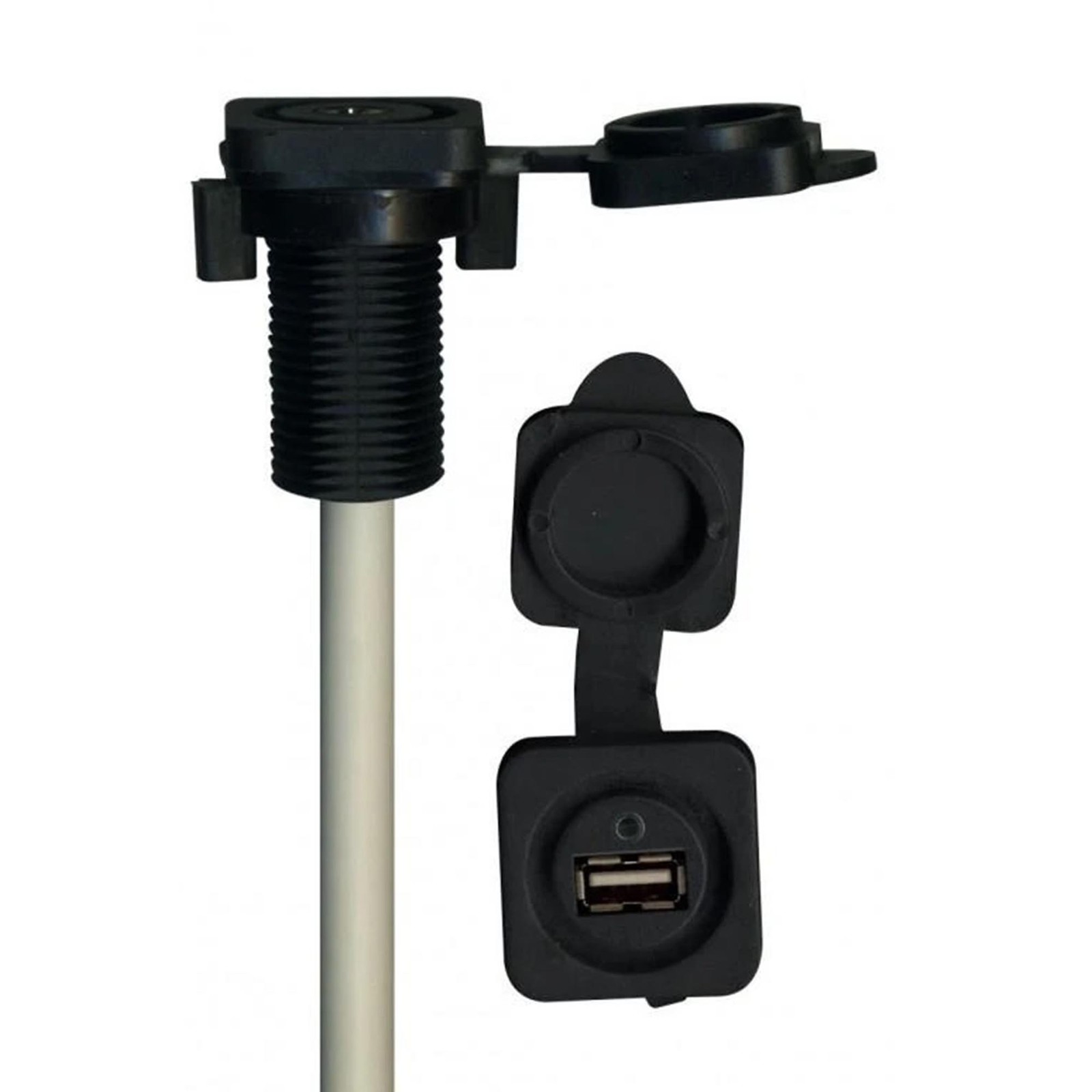 Kicker KMC5 Marine Radio With Stinger SEADASH3W 3″ Kit White SMRAUXUSB3 Usb/Aux