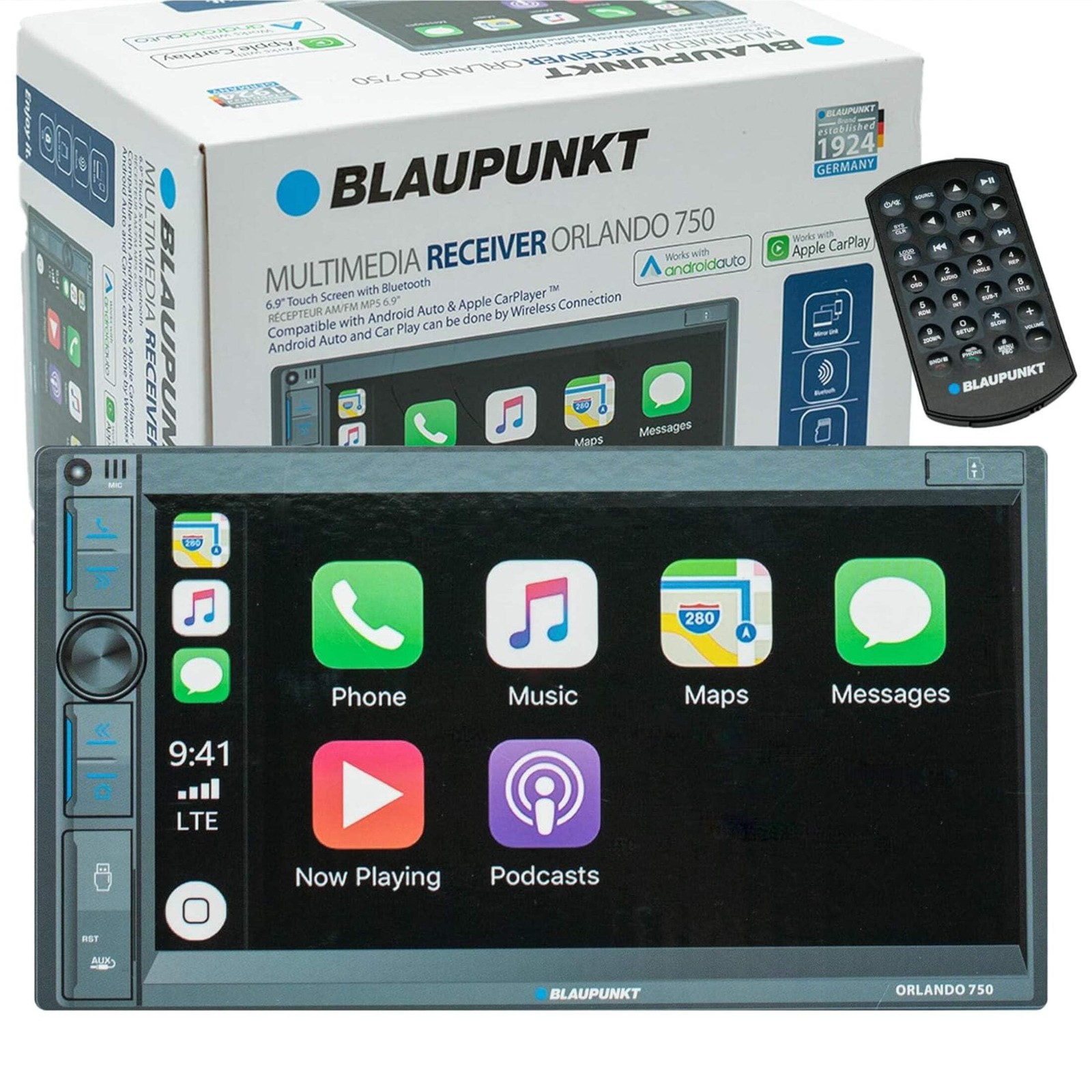BLAUPUNKT ORLANDO750 Car Stereo – 6.9″ Touchscreen, Wireless Apple CarPlay,