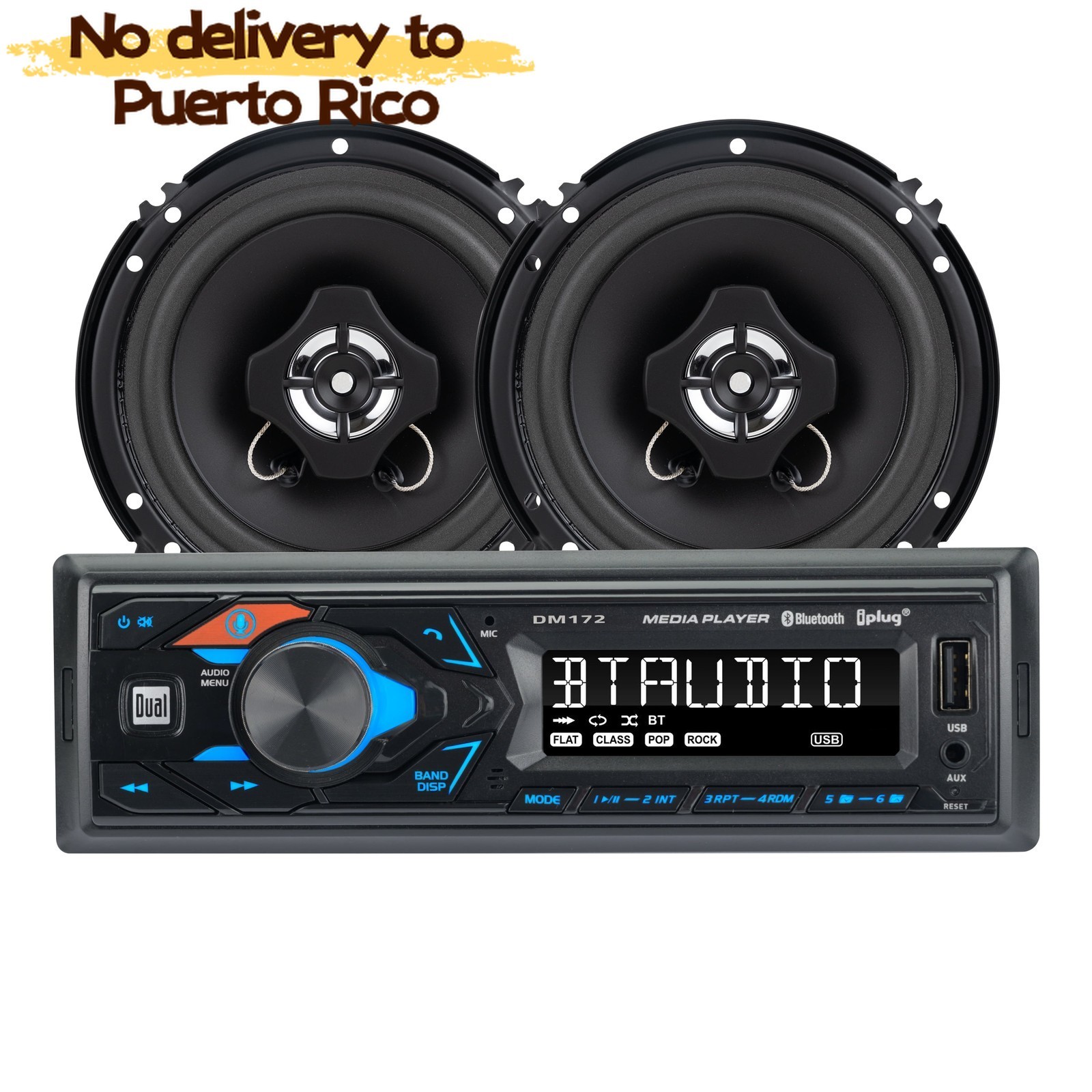 Dual XD172SPK2 Car Stereo w/ Bluetooth & Speakers – Single DIN, High Quality new