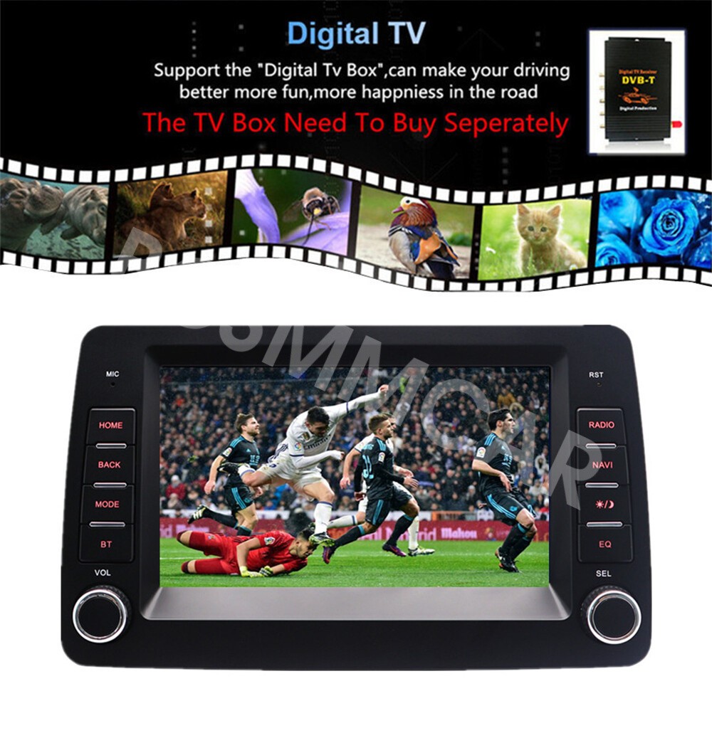 Car Touch Screen Player Radio GPS SWC W/Rear Camera Fit For Fiat Panda 2003-2012