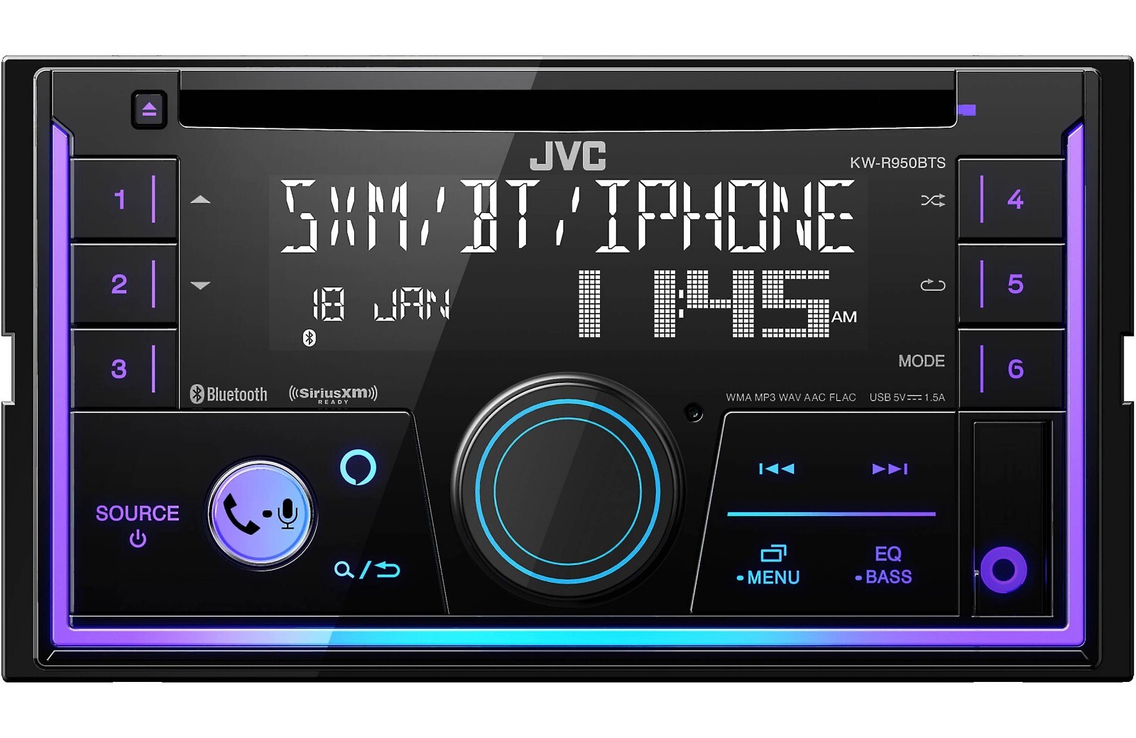 JVC KW-R950BTS Bluetooth CD Car Stereo Android iPhone Pandora MP3 XM USB Aux 6Ch