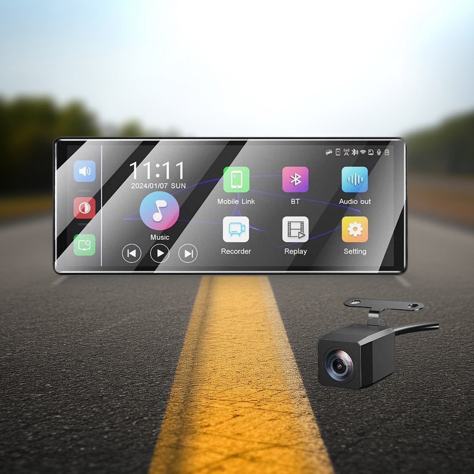 11.3 inch Car Multimedia Player Wireless Carplay Android Auto Dash Cam Videodt