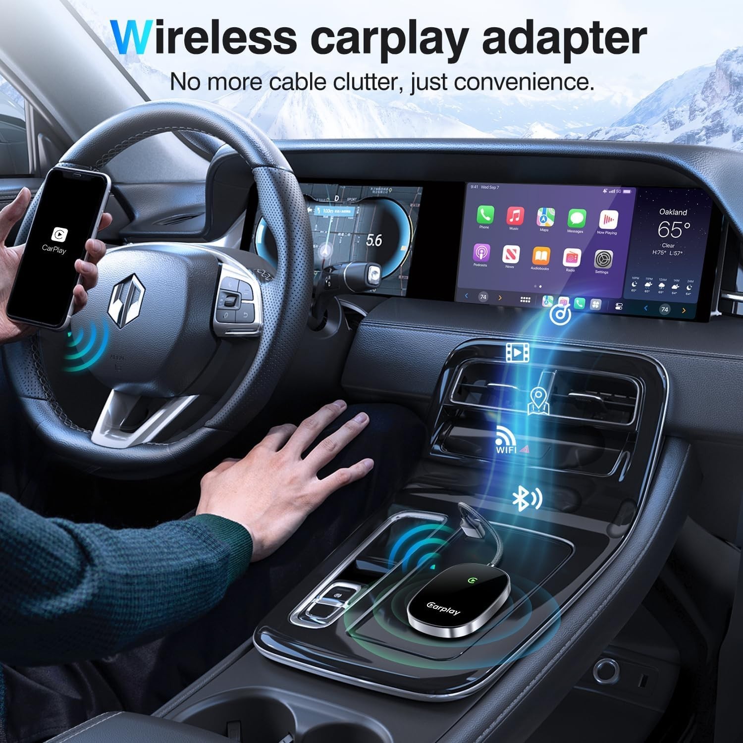 Wireless CarPlay Adapter Converts Wired CarPlay to Wireless Plug and Play