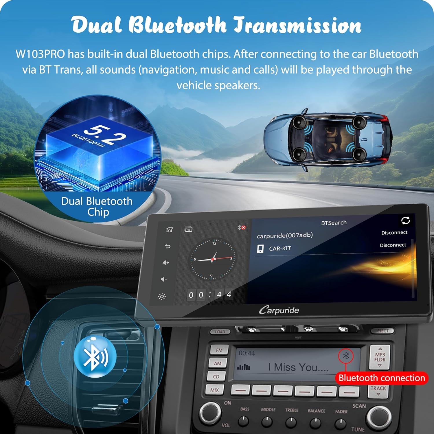 Carpuride W103 Pro Wireless Carplay Android Auto 10.3 Inch