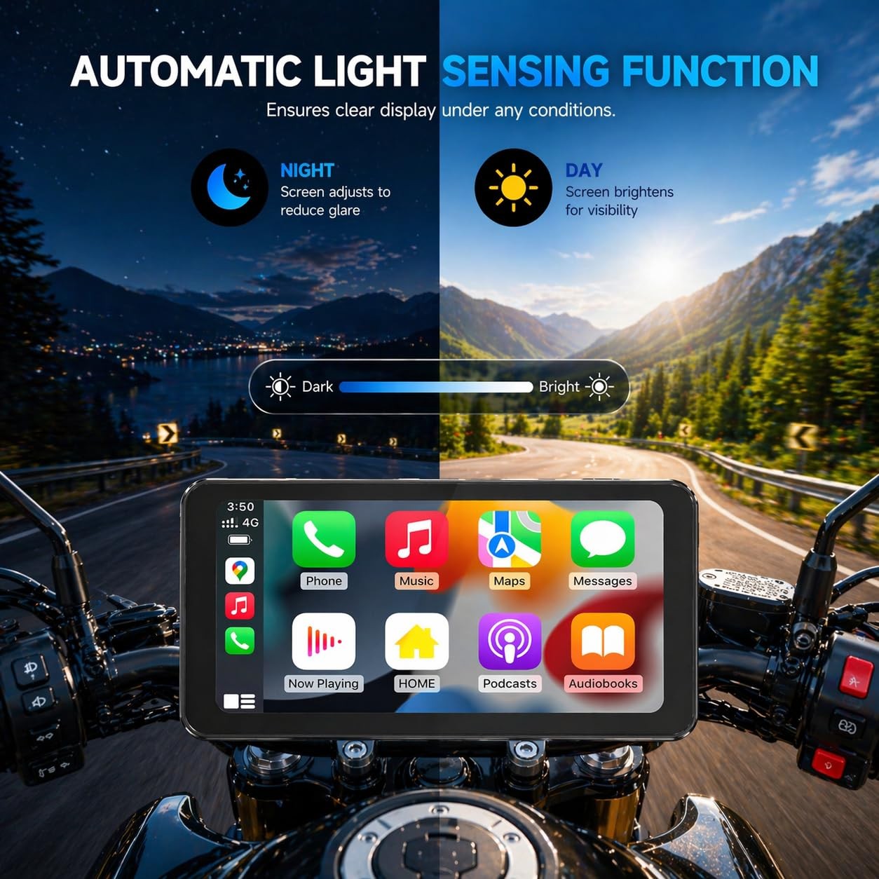 Spedal Motorcycle CarPlay Screen 6.25″, Wireless Apple CarPlay & Android Auto…