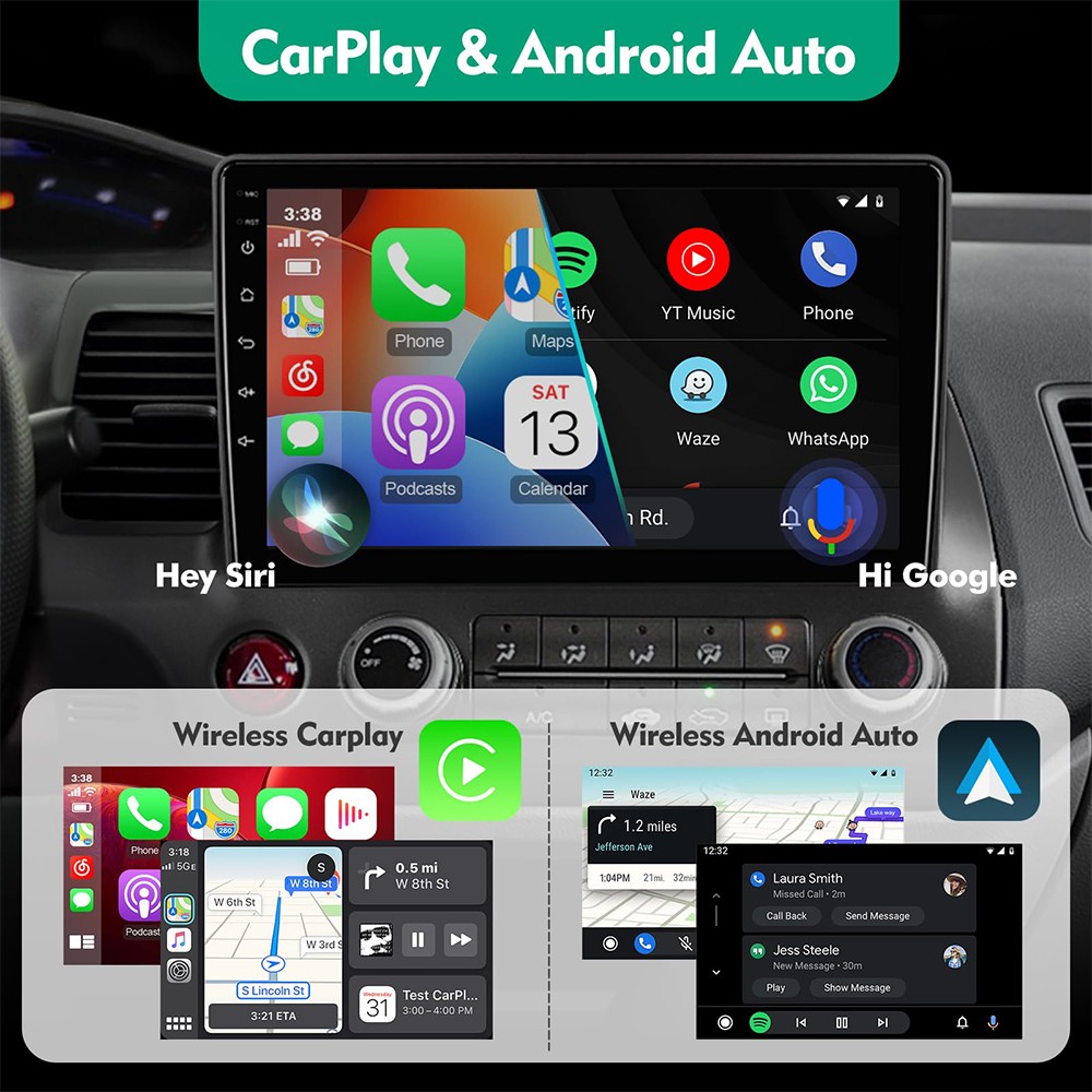 For Honda Civic 2006-2011 10.1 Inch Carplay Android 13 Radio 2 din MP5 Player